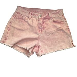 Time and Tru Pink Distressed Cutoffs Size‎ 2 High Rise